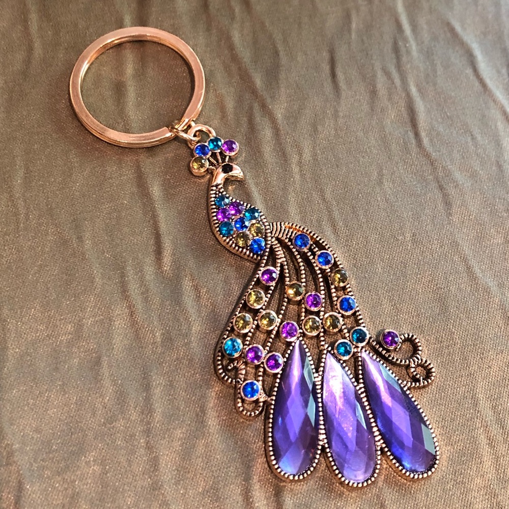 💜 Pretty Purple Peacock Keychain 💜